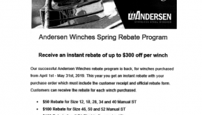 Andersen Winch Rebates